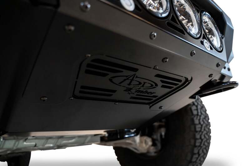 Addictive Desert Designs 2021+ Ford Raptor Bomber Front Bumper w/ 4 Rigid 360 6in Light Mounts