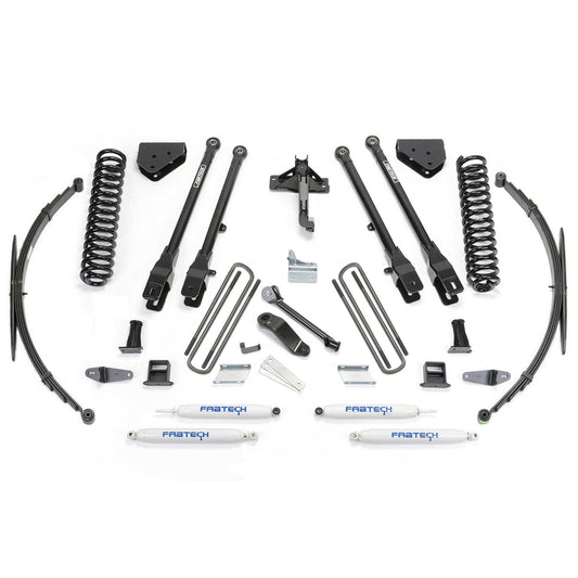 Fabtech 8" 4-Link Suspension System w/ Coils & Rear Leaf Springs & Performance Shocks | Ford F250/350 4WD (08-16) (K2129)