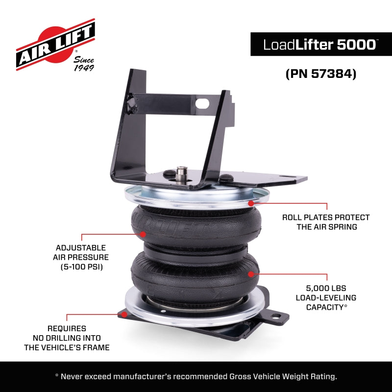 Air Lift 57384 LoadLifter 5000 Rear Air Spring Kit for 2025–2026 Toyota 4Runner