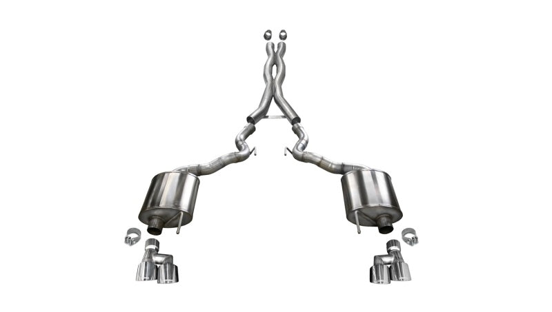 CORSA Xtreme/Sport 3.0 in Cat-Back Exhaust 2018-23 Mustang GT Convertible (21048BLK)