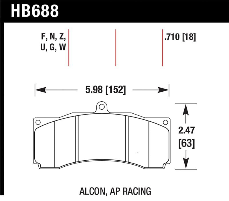 Hawk AP Racing/Stop Tech Universal Performance Compound Racing Brake Pads