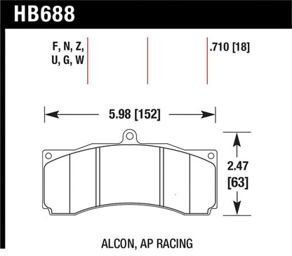 Hawk AP Racing/Stop Tech Universal Performance Compound Racing Brake Pads