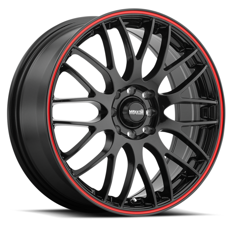 Konig Maxxim Maze Black/Red Stripe | 17x7" +40mm | 8x100/108mm Wheel