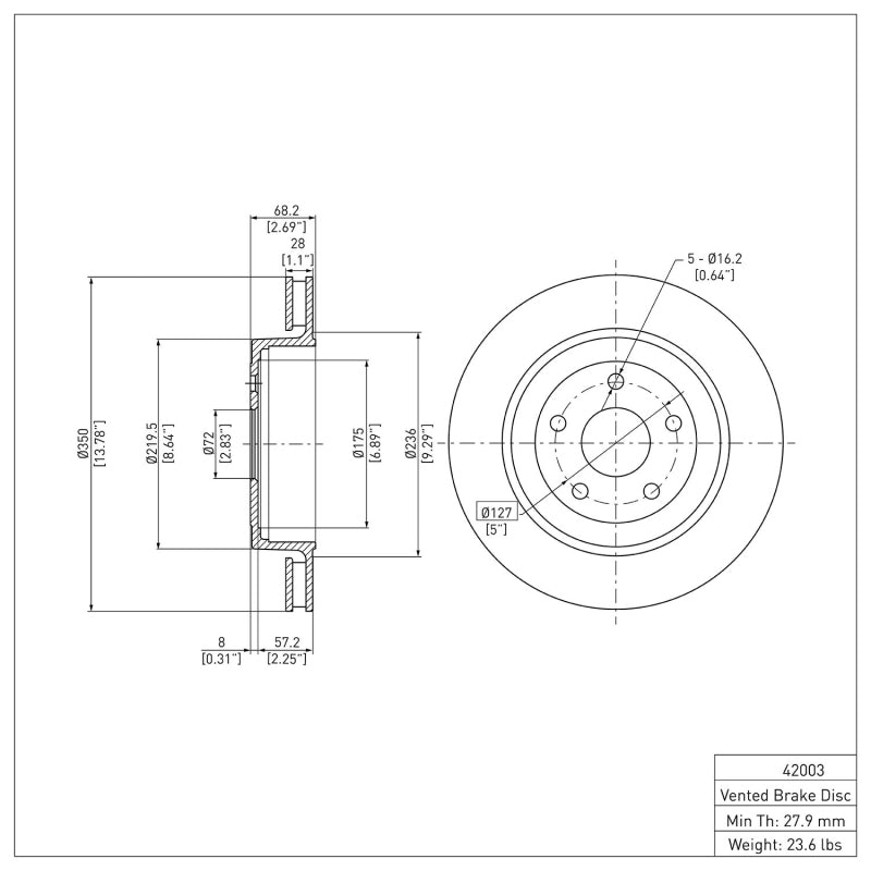 DFC Brake Rotor (REAR): Jeep Grand Cherokee (06-10)