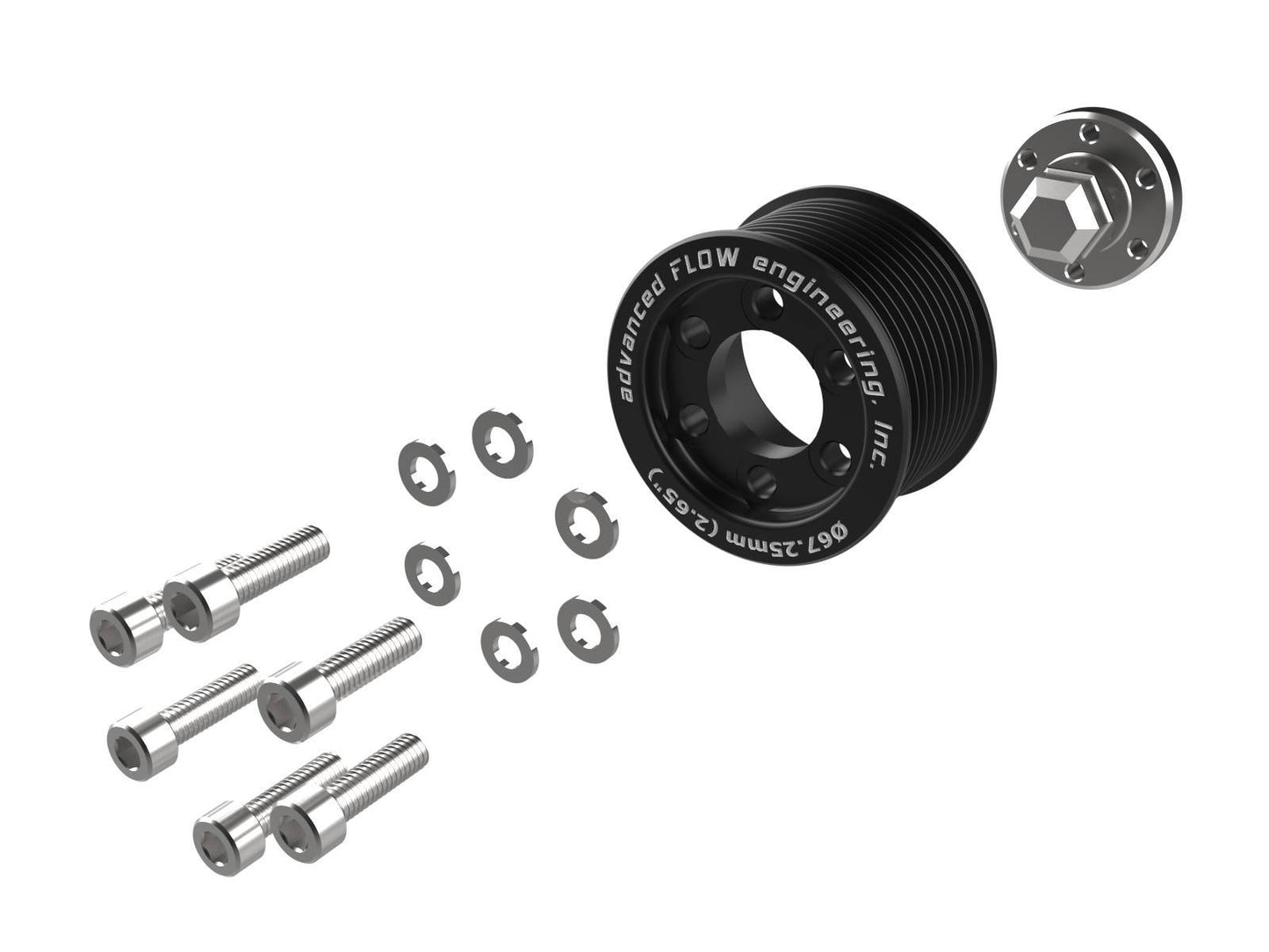 aFe 2.65in Supercharger Power Pulley Kit w/ Hub | Challenger/Charger SRT Hellcat (15-23) (79-10008)