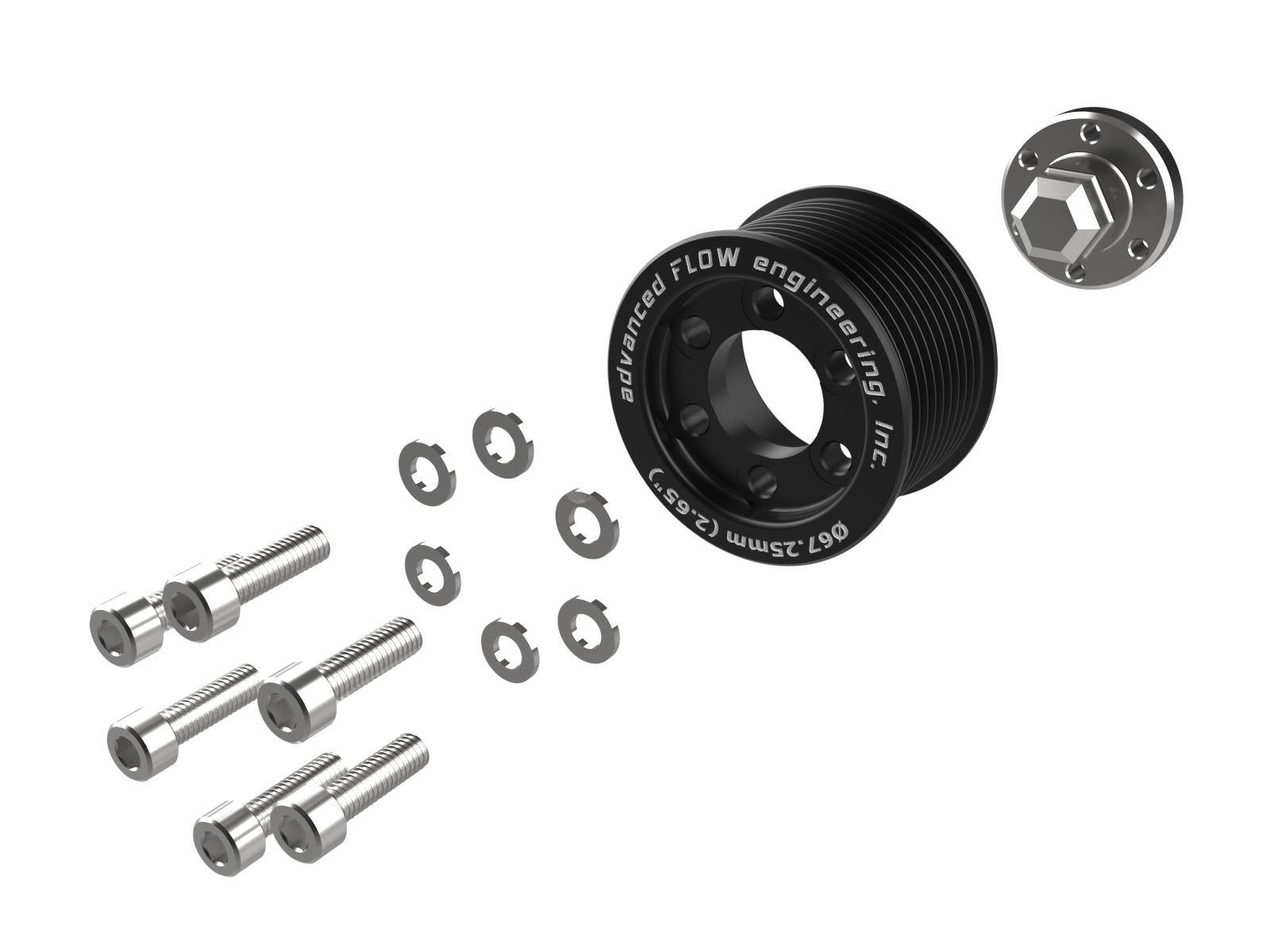 aFe 2.65in Supercharger Power Pulley Kit w/ Hub | Challenger/Charger SRT Hellcat (15-23) (79-10008)