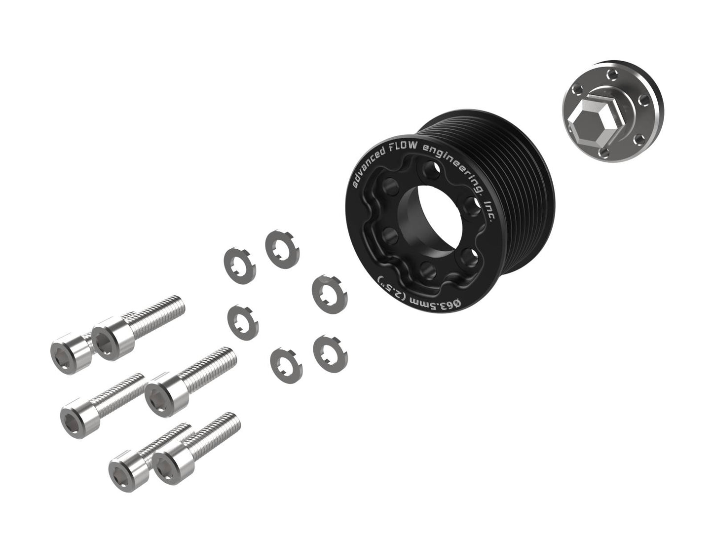 aFe 2.50in Supercharger Power Pulley Kit w/ Hub | Challenger/Charger SRT Hellcat (15-23) (79-10009)
