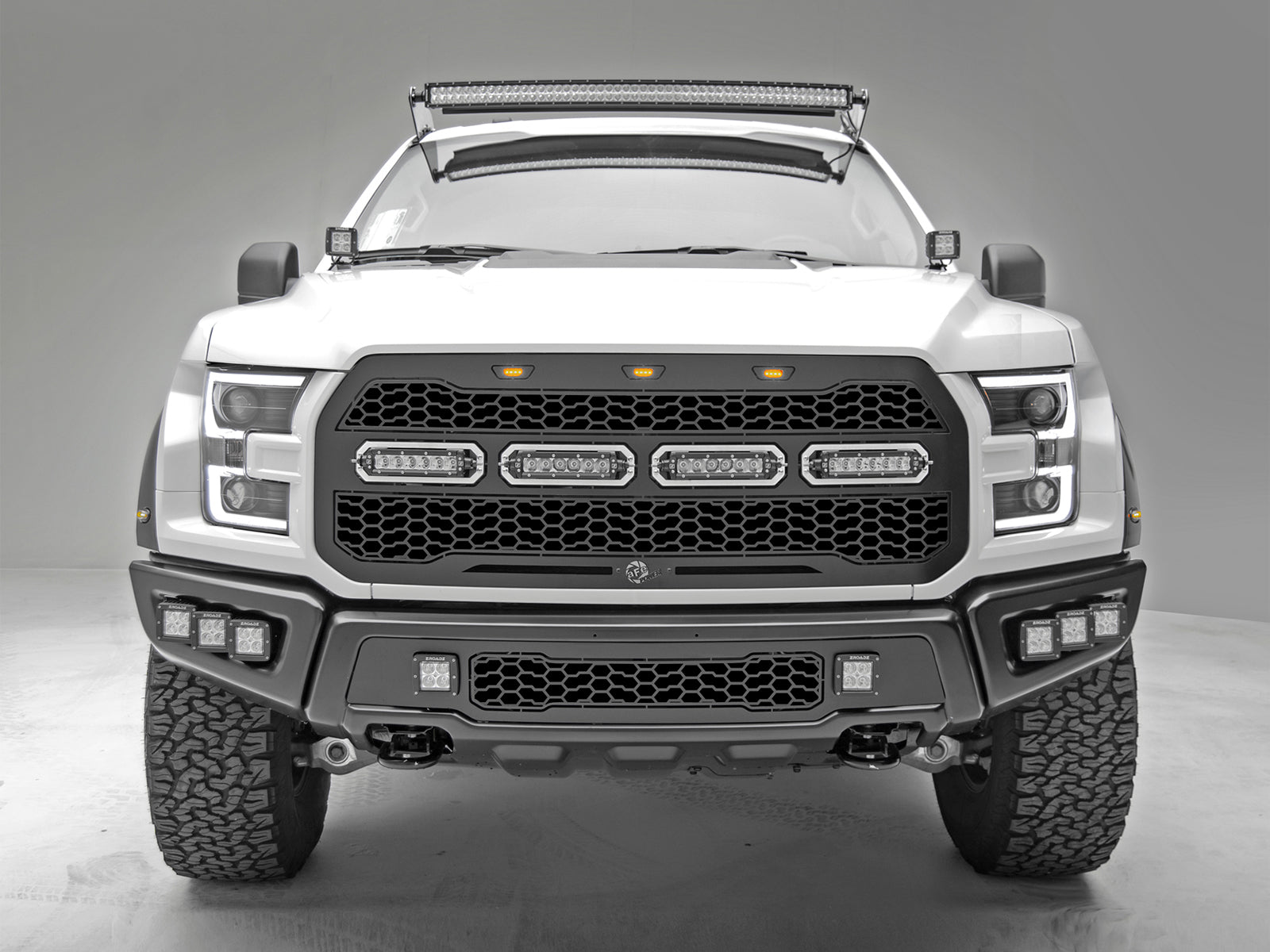 aFe Scorpion Tread Grille w/ LED Lights | Ford Raptor (17-20) (79-21001L)