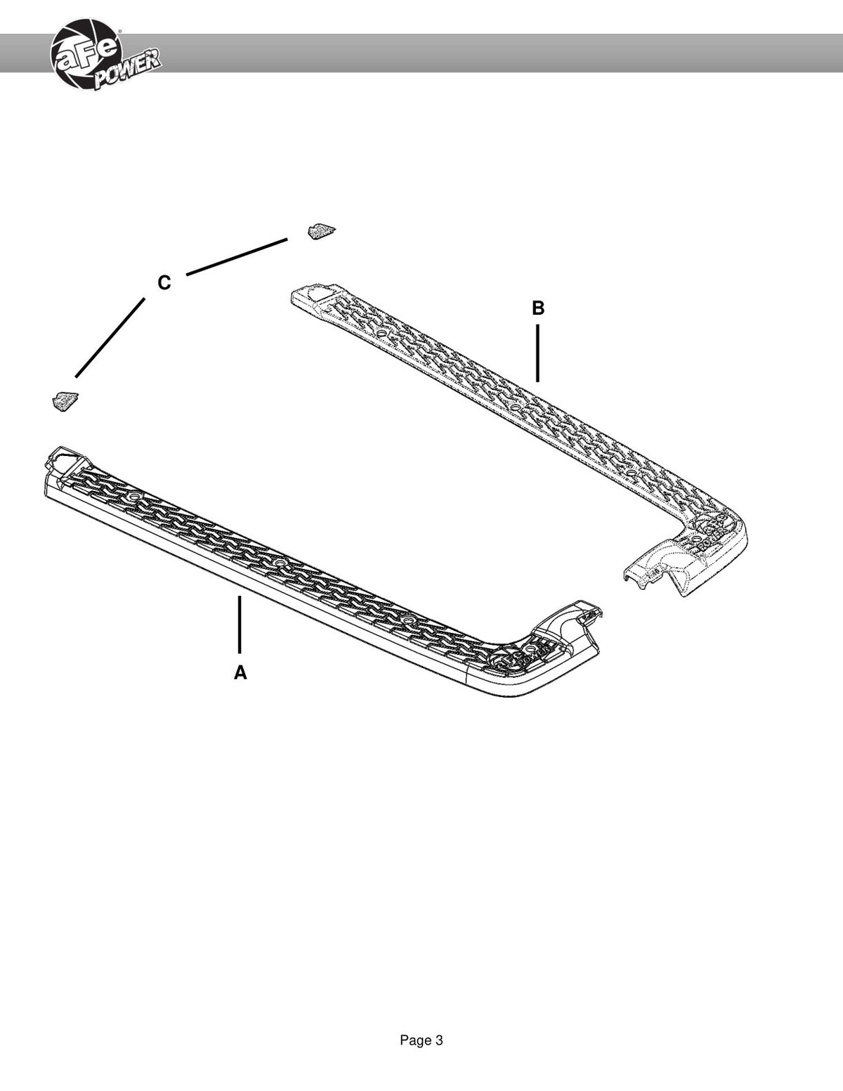 aFe Terra Guard Tub Rail Covers | Jeep Wrangler JL (18-22 4-Door w/ 3-Piece Hard-Top) (79-25001)