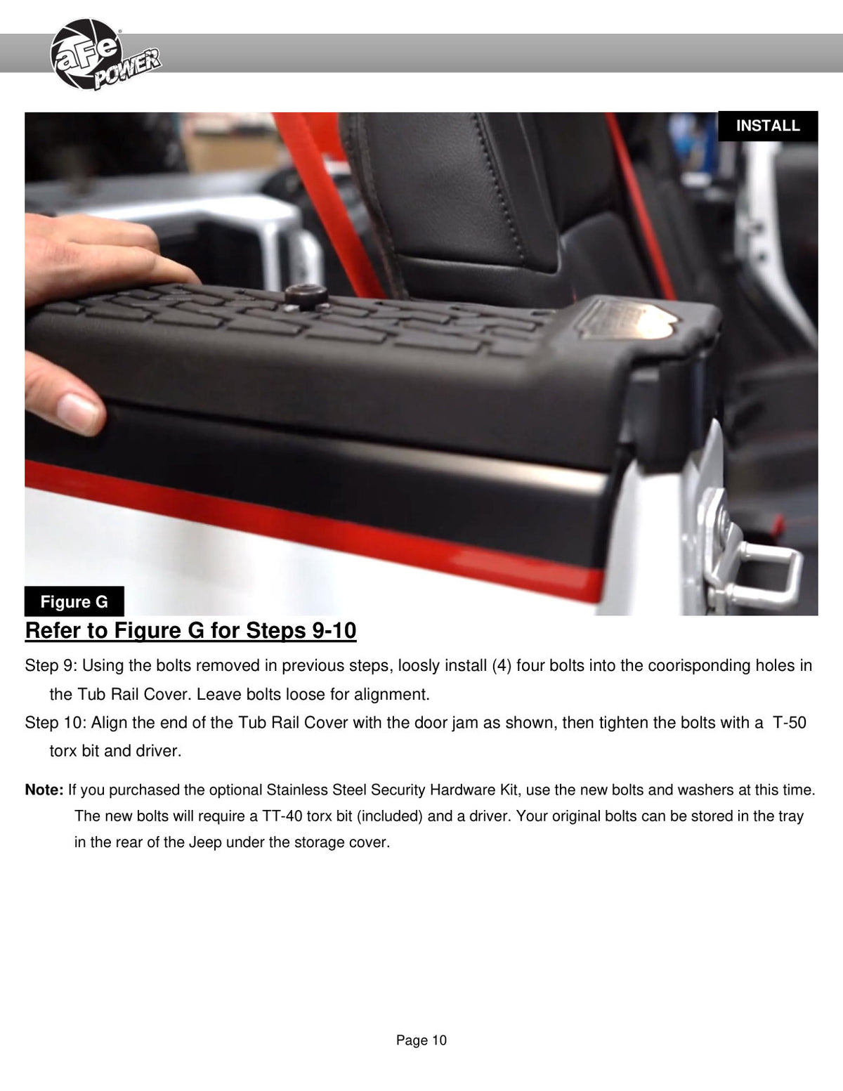 aFe Terra Guard Tub Rail Covers | Jeep Wrangler JL (18-22 4-Door w/ 3-Piece Hard-Top) (79-25001)