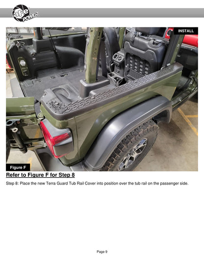 aFe Terra Guard Tub Rail Covers | Jeep Wrangler JL 18-24 2-Door w/ Hard-Top (79-25002)