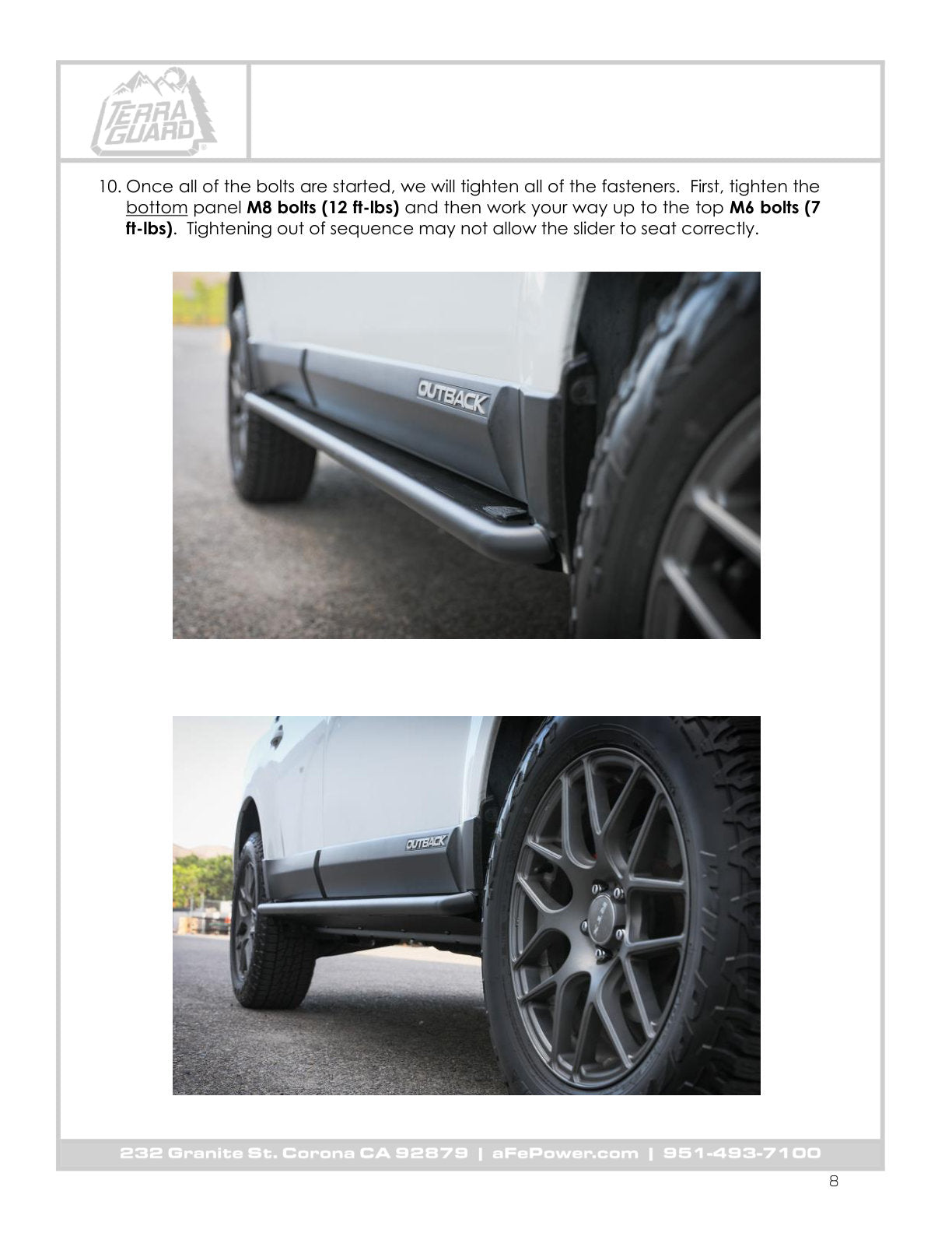 aFe Terra Guard Trail Slider Step - Black | Subaru Outback H4 2.5L / H6 3.6L (10-14) (79-27001)