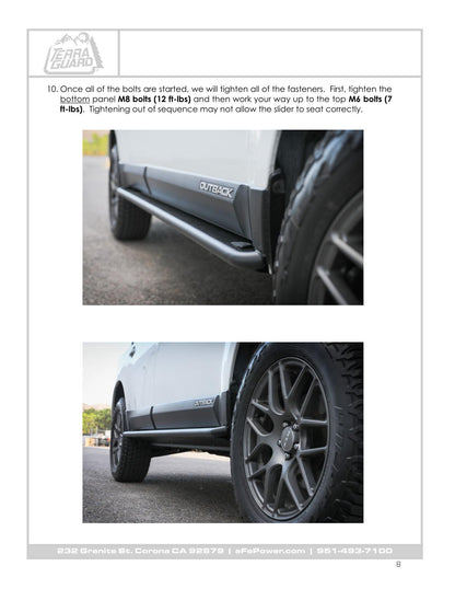 aFe Terra Guard Trail Slider Step - Black | Subaru Outback H4 2.5L / H6 3.6L (10-14) (79-27001)