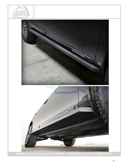 aFe Terra Guard Trail Steps Black | Subaru Outback H4 2.5L / H6 3.6L (15-19) (79-27005)