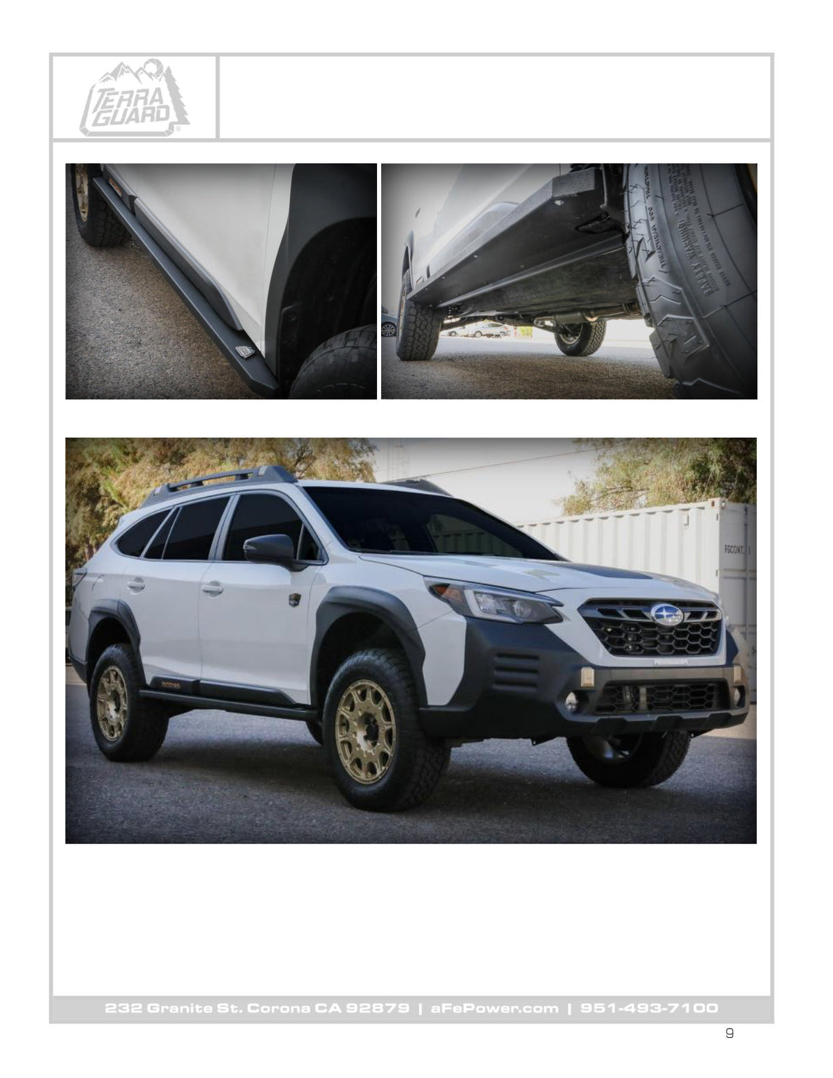 aFe Terra Guard Trail Steps Black | Subaru Outback H4 2.4L/2.5L (20-23) (79-27006)