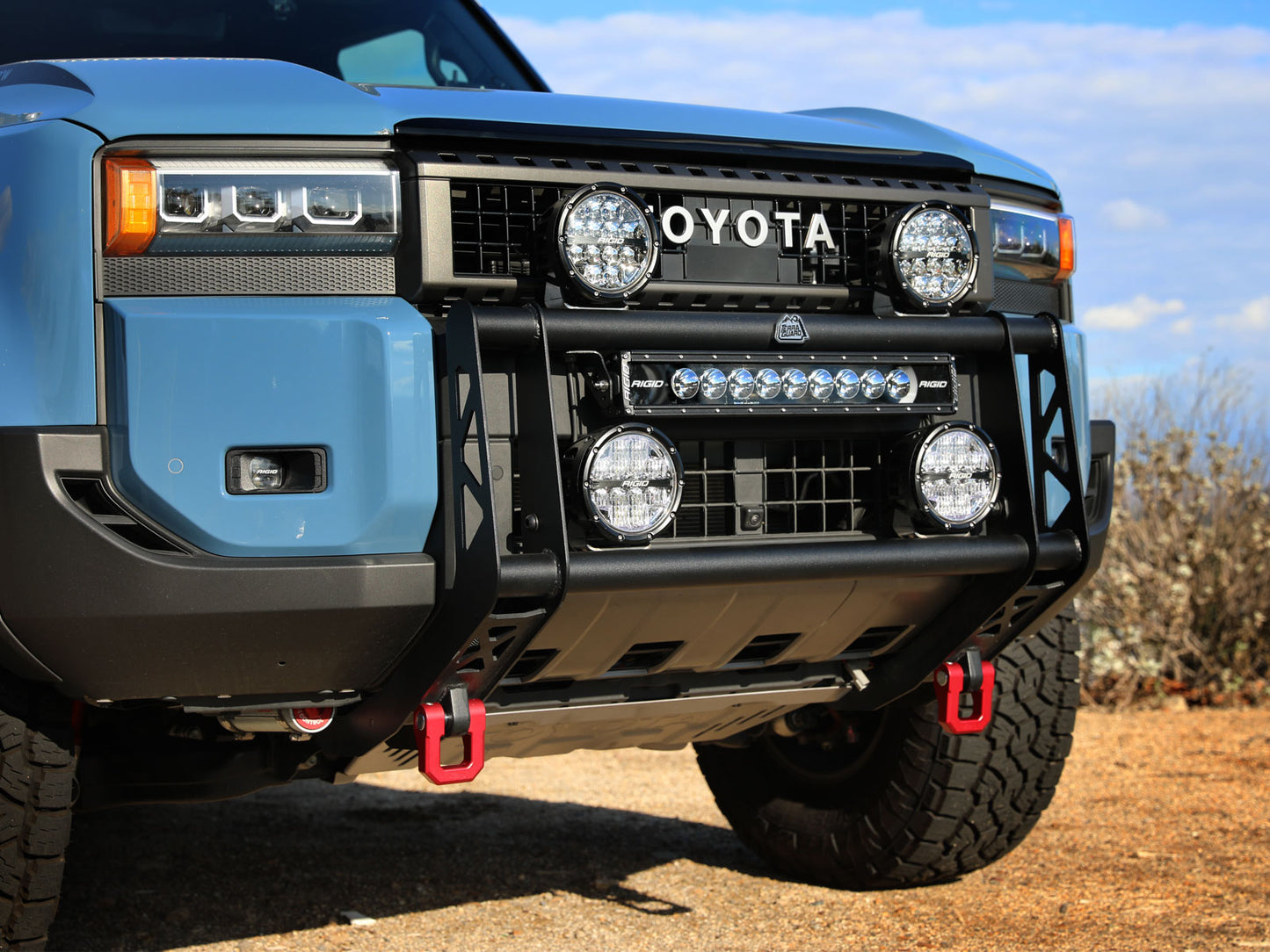 aFe 79-27021L Terra Guard Bull Bar w/ RIGID Lights For Land Cruiser J250 24+