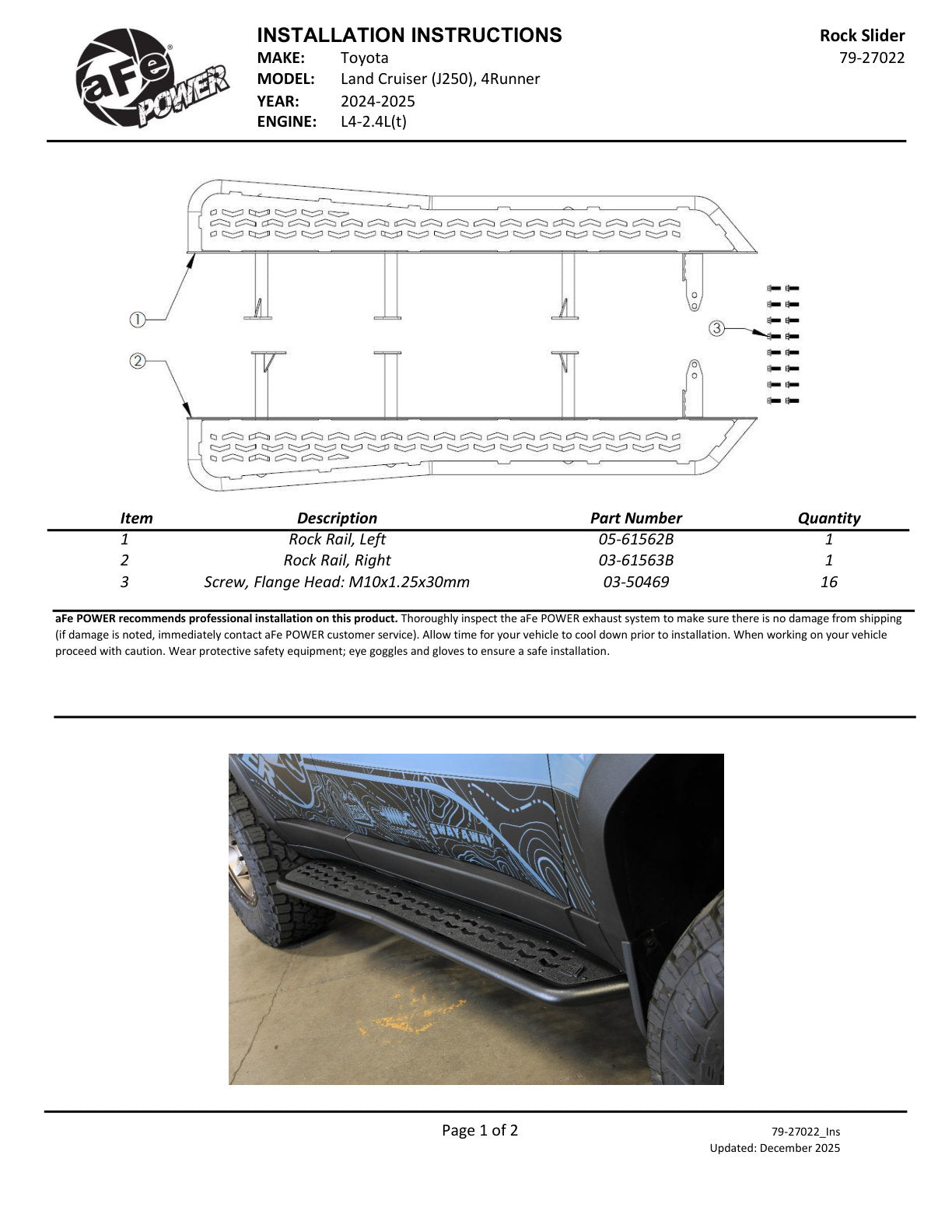 aFe Terra Guard Off-Road Slider | Toyota Land Cruiser (24+) (79-27022)