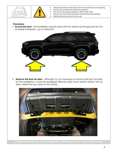 aFe 79-27031 Bull Bar No Drill No Cut Installation For Toyota 4Runner