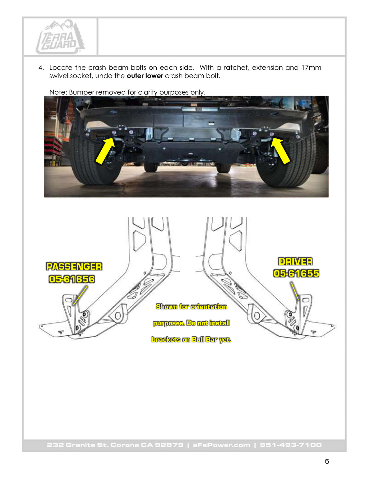 aFe 79-27031 Bull Bar No Drill No Cut Installation For Toyota 4Runner