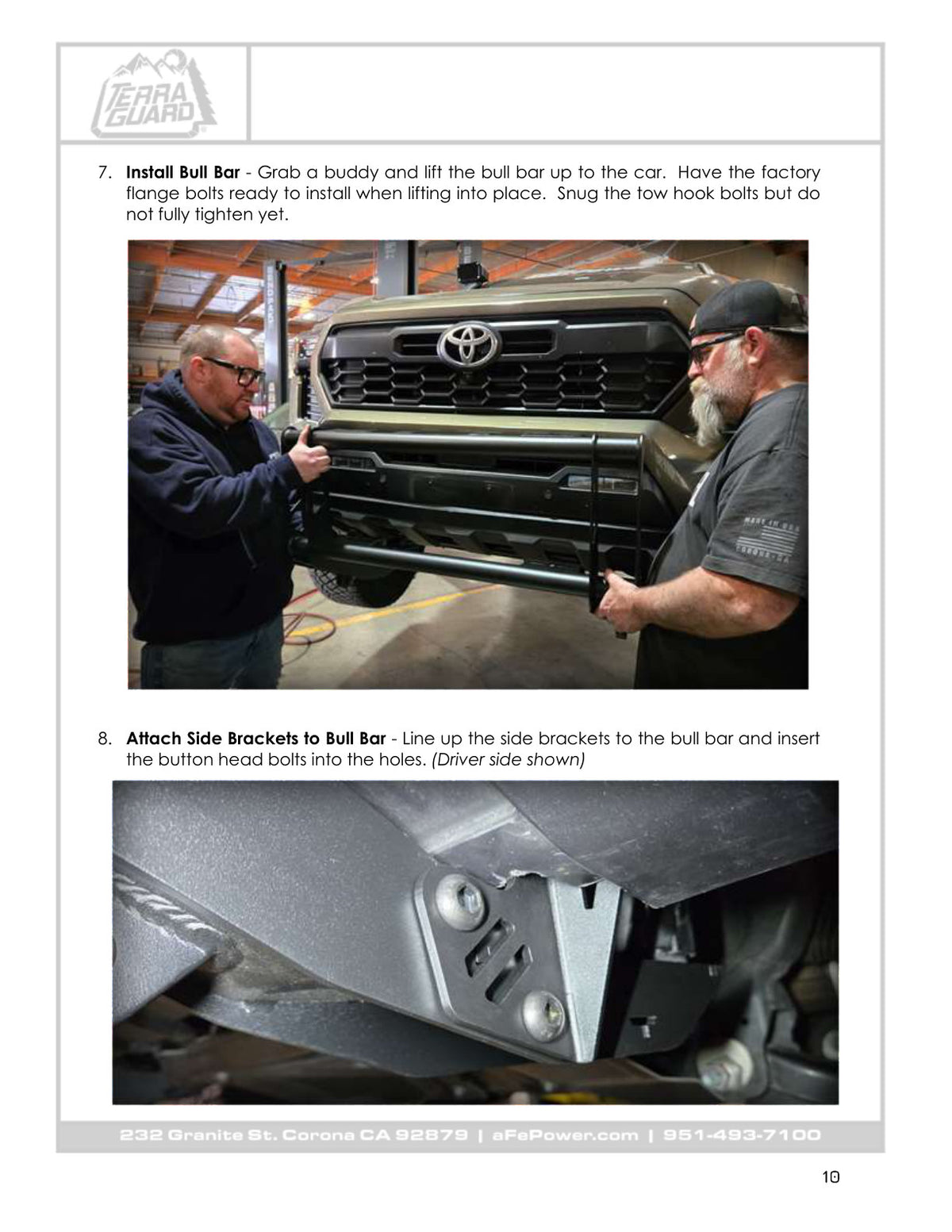 aFe 79-27031 Bull Bar No Drill No Cut Installation For Toyota 4Runner