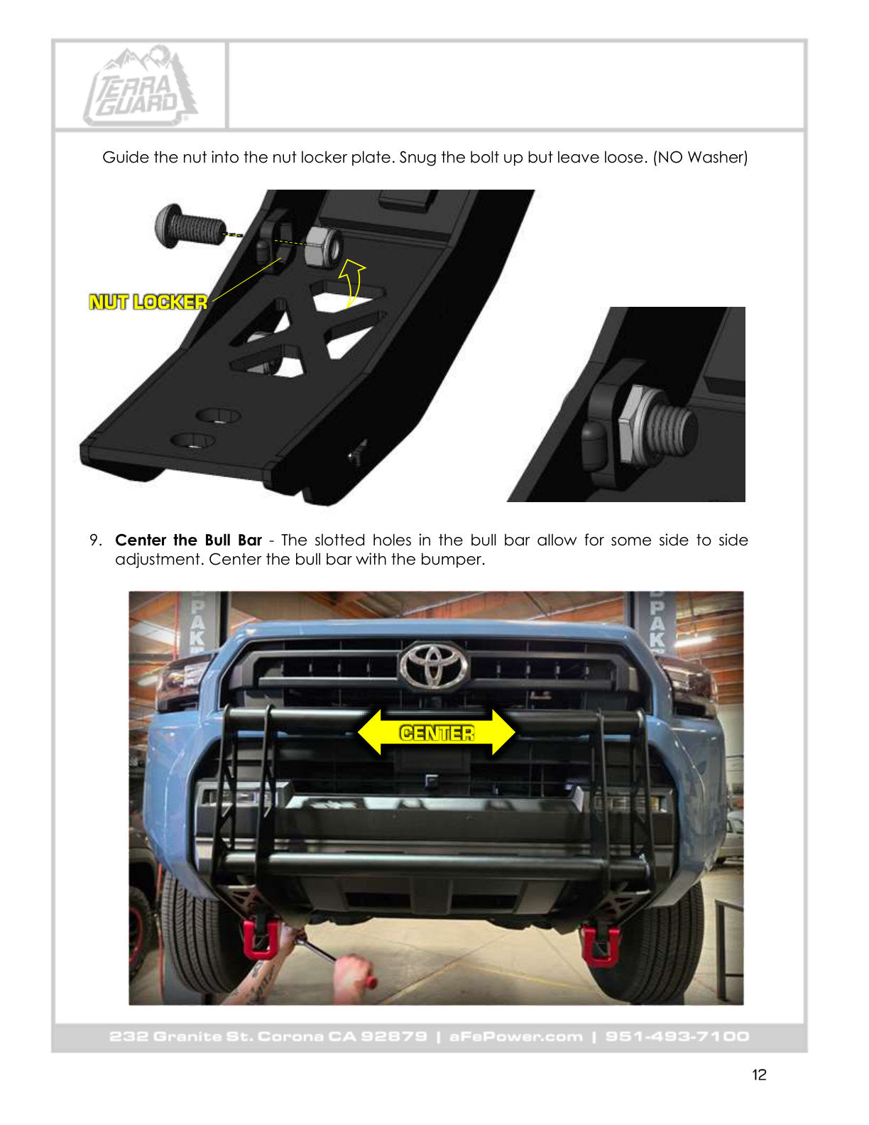 aFe 79-27031 Bull Bar No Drill No Cut Installation For Toyota 4Runner