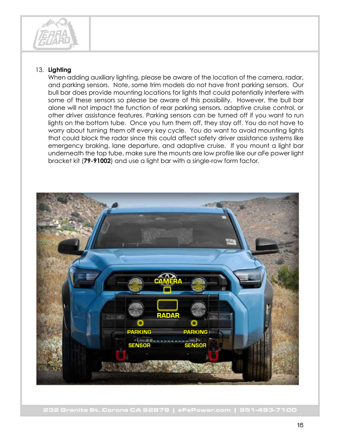 aFe 79-27031 Bull Bar No Drill No Cut Installation For Toyota 4Runner