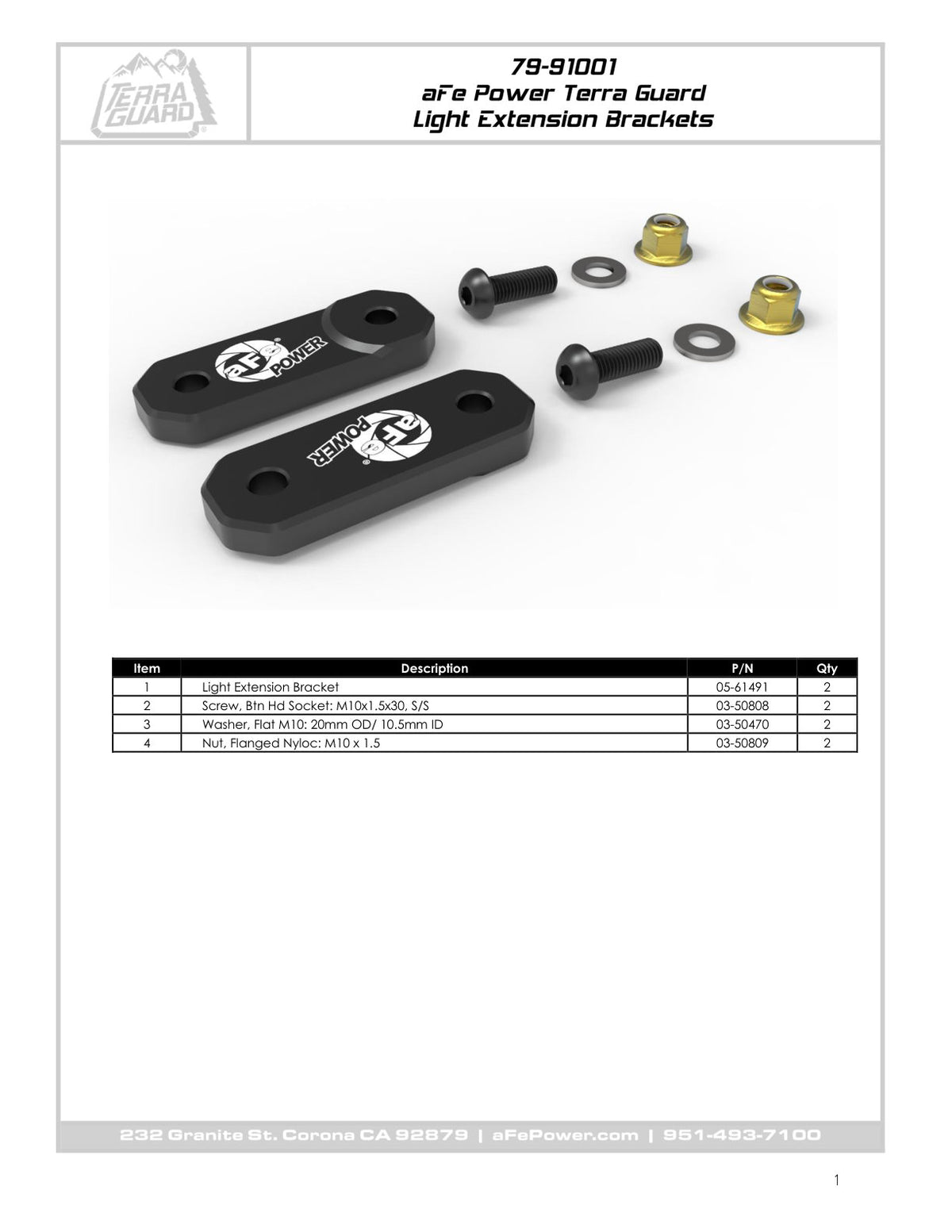 aFe POWER Terra Guard Light Extension Brackets