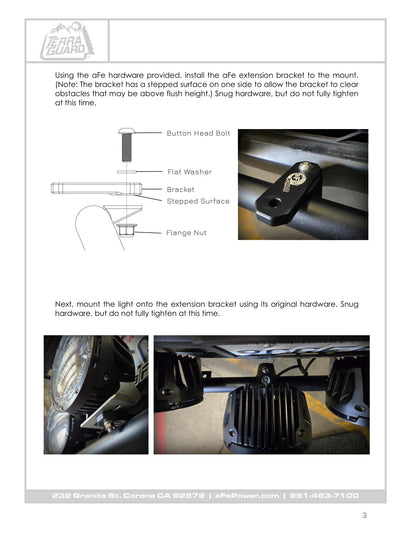 aFe POWER Terra Guard Light Extension Brackets