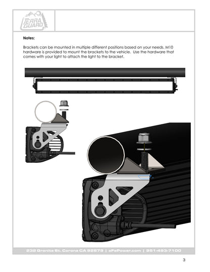 aFe Terra Guard Light Bar Brackets