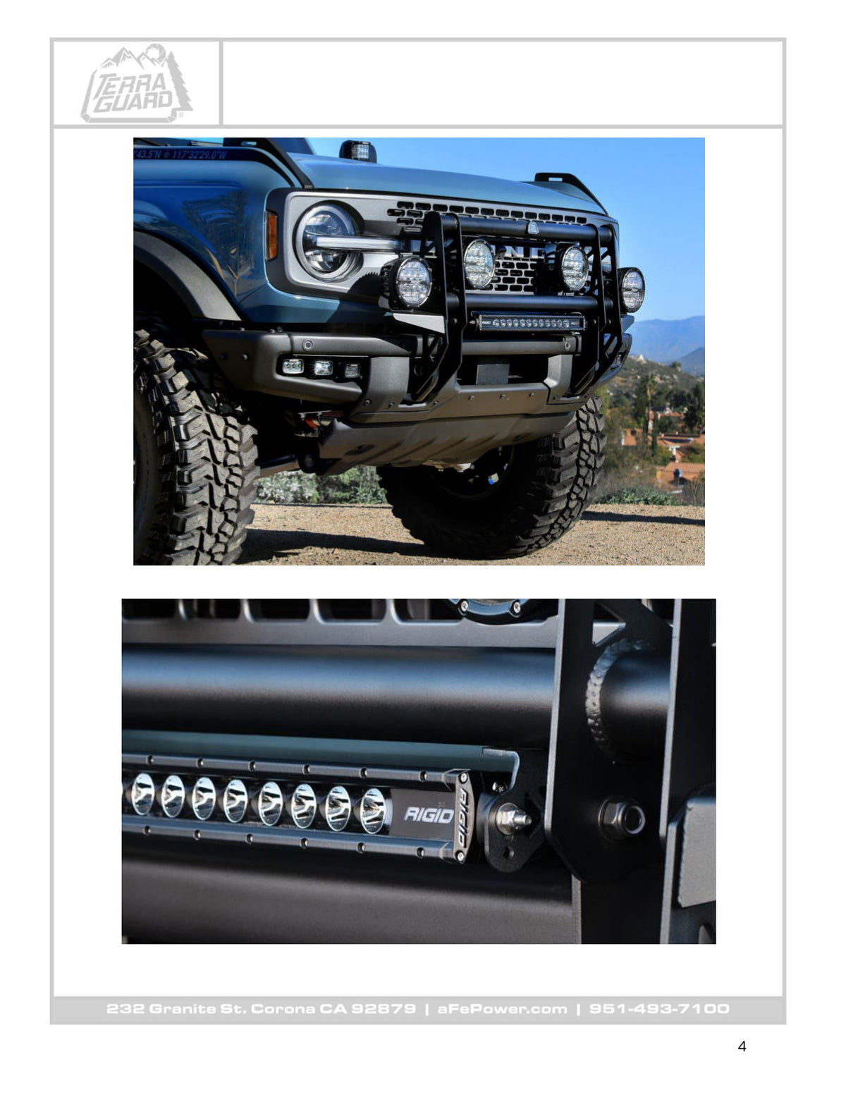 aFe Terra Guard Light Bar Brackets