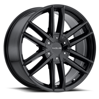 (set of 4) Raceline 158 Impulse Gloss Black | 22x9.5" +15mm | 6x139.7/6x135mm Wheel