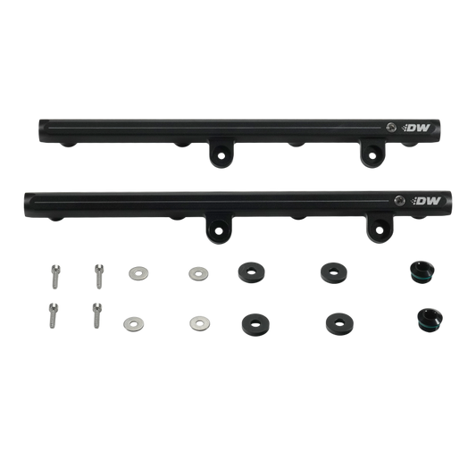 DeatschWerks 7-100 Fuel Rails Black Aluminum for 05-23 Dodge Hemi