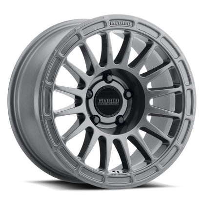 (set of 4) Method MR314 Gloss Titanium | 17x7.5" +25mm | 5x150mm Wheel