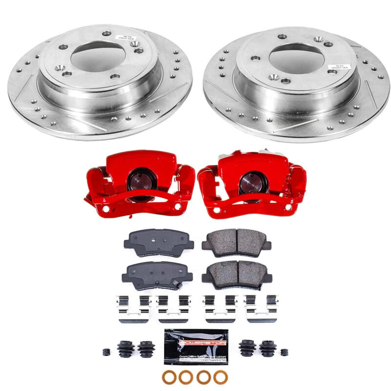 PowerStop Rear Z23 Evolution Kit with Calipers | 2013–2017 Hyundai Elantra GT (KC6502)