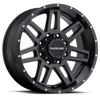 (set of 4) Raceline 931 Injector Satin Black | 16x8" +0mm | 6x139.7mm Wheel