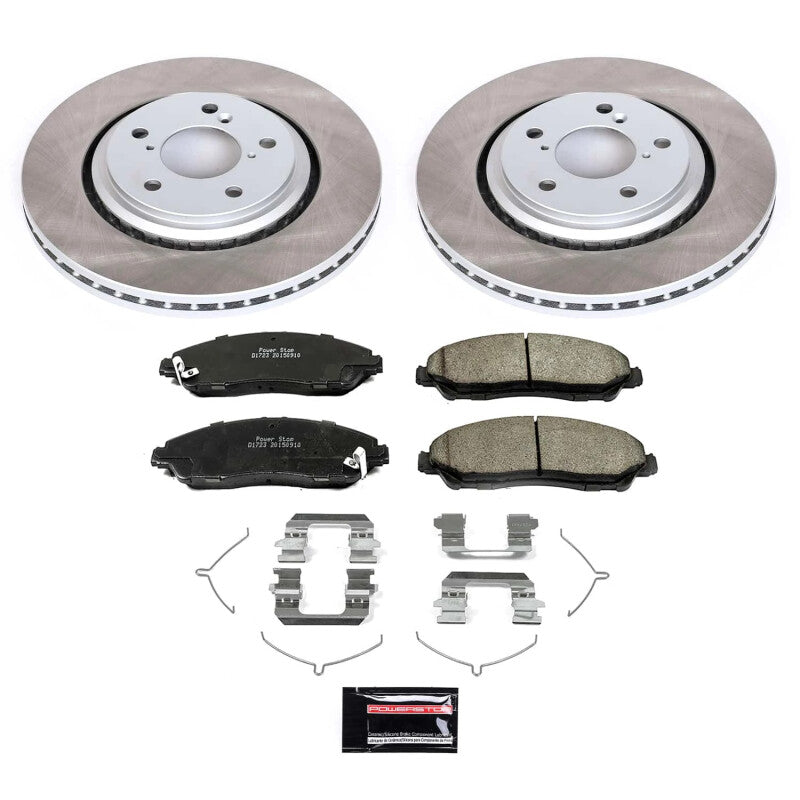 PowerStop 17-22 Honda Ridgeline Front Semi-Coated Rotor Kit (SC7352)