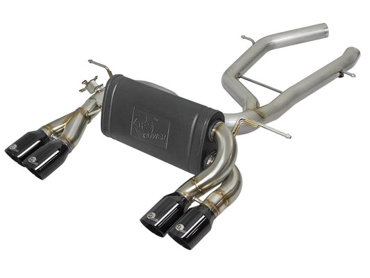 aFe MACH Force-Xp 2-1/2in SS Axle Back Exhaust w/Black Tips | BMW M3 / M4 (F80 / F82) (49-36338-B)