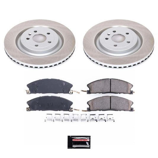 PowerStop 13-19 Lincoln MKT Front Semi-Coated Rotor Kit (SC6374)