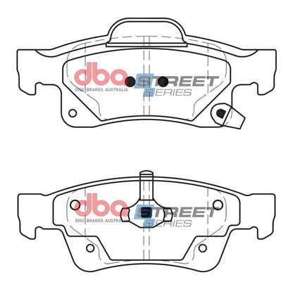DBA Rear Street Series Brake Pads (Solid Rear Rotor) | Dodge Durango (11-20) (DB2217SS)