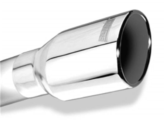 Borla 20154 Polished Tip Single Round Rolled Angle-Cut | Universal (20154)