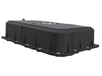 aFe 46-71420B GM L6 3.0L Transmission Pan Black Machined Fins For GM Trucks 20-26