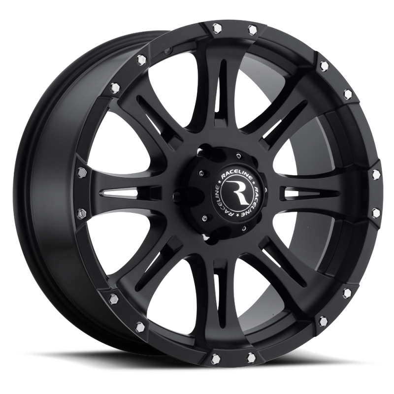 (set of 4) Raceline 981 Raptor Satin Black | 18x9" +25mm | 6x139.7mm Wheel