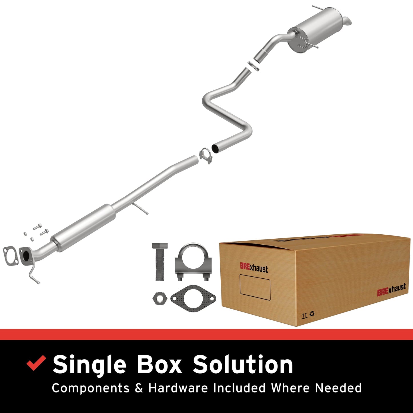 BRExhaust 2011-2016 Ford Fiesta 1.6L Direct-Fit Replacement Exhaust System