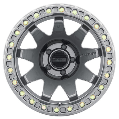 Method MR108 Beadlock Gloss Titanium | 17x9" -44mm | 5x5mm Wheel