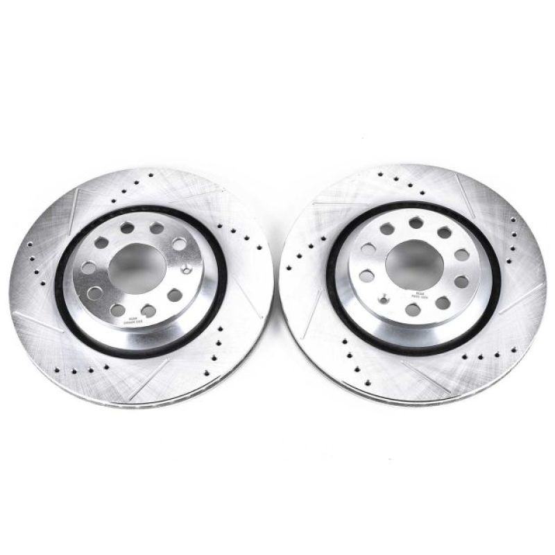 PowerStop Rear Drilled & Slotted Rotors | VW Golf GTI Mk8 / Audi RS3 (EBR1070XPR)
