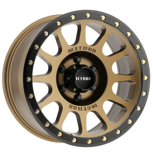(set of 4) Method MR305 NV Bronze - Matte Black Lip | 18x9" -12mm | 6x5.5in Wheel