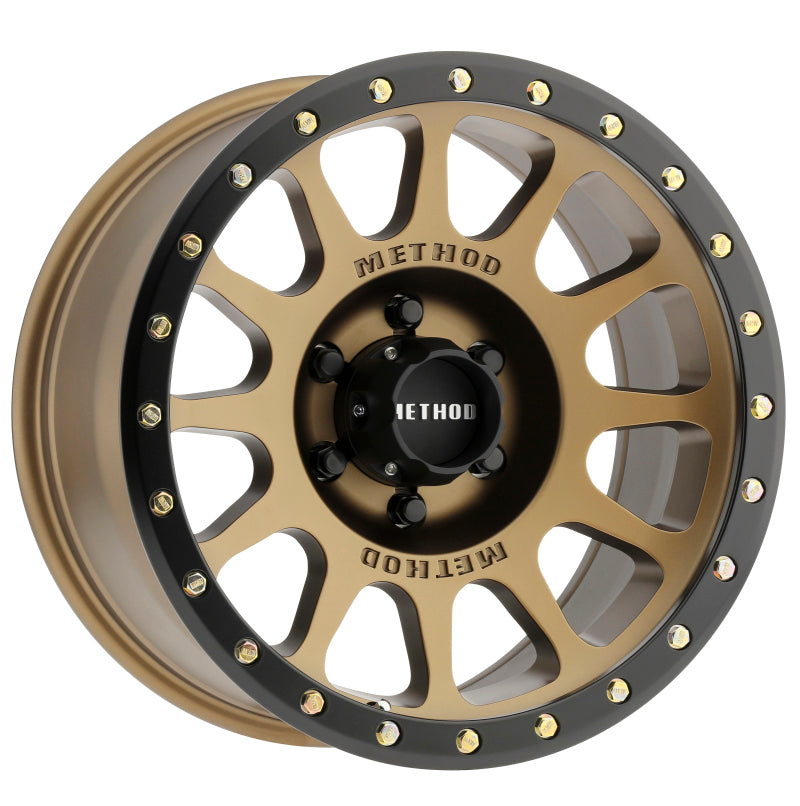 (set of 4) Method MR305 NV Bronze - Matte Black Lip | 18x9" +18mm | 6x5.5in Wheel