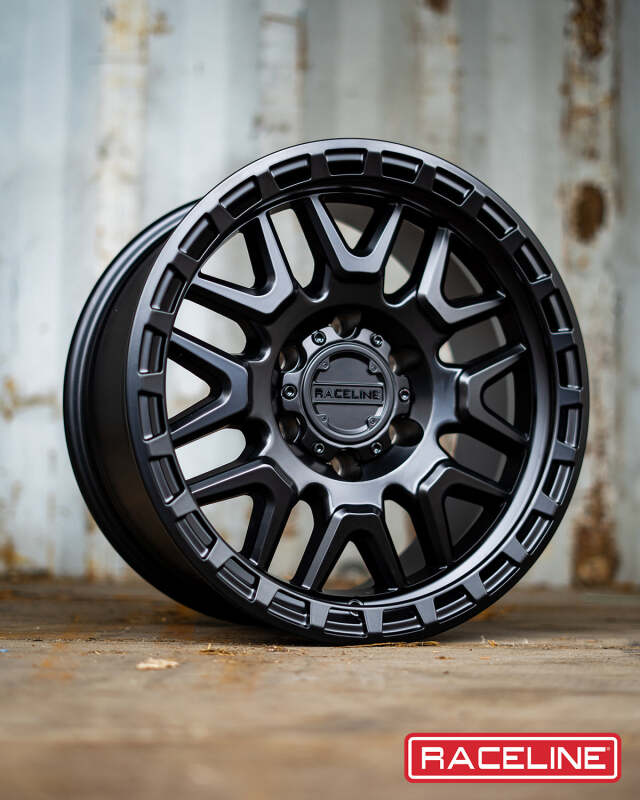 (set of 4) Raceline 953 Krank Satin Black | 17x8.5" +0mm | 6x139.7mm Wheel