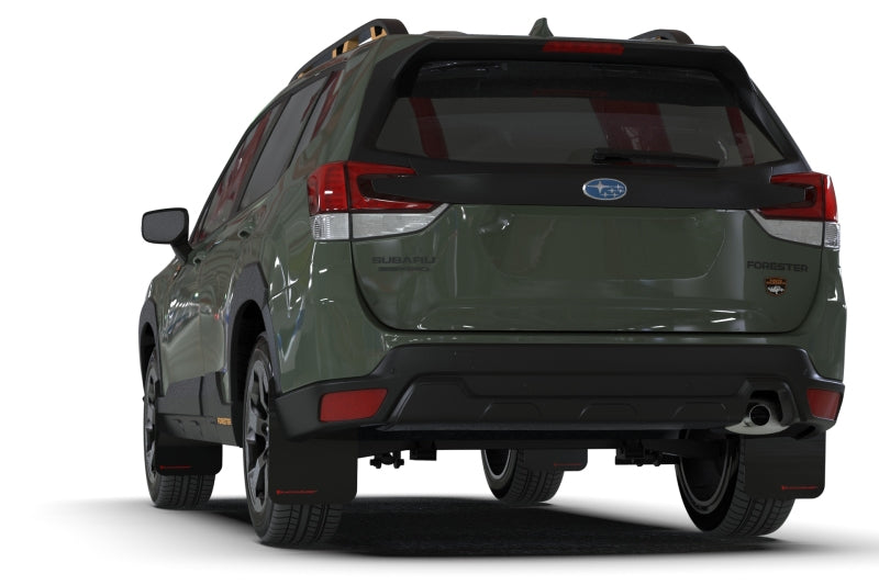Rally Armor 22-24 Subaru Forester & Wilderness Black UR Mud Flap w/White Logo