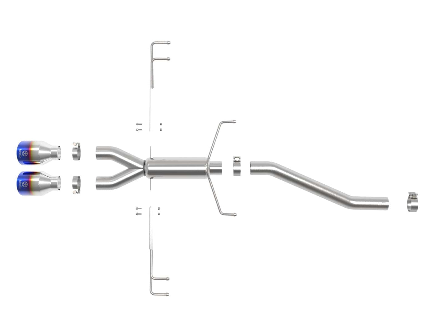 aFe Takeda 2.5in 304SS Axle-Back Exhaust System 17-19 Honda Civic Type R L4-2.0L (t) - BL Flame Tip